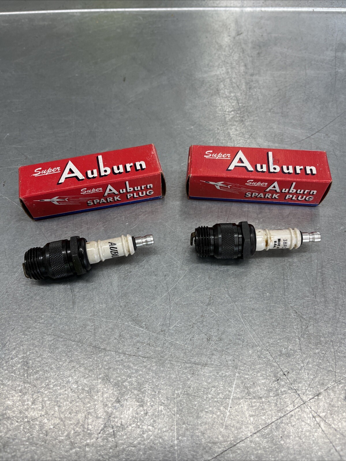 Lot Of 2 Super Auburn Spark Plugs 18FC