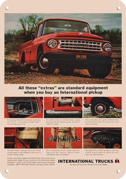 1964 INTERNATIONAL Pickup Truck DECORATIVE REPLICA METAL SIGN