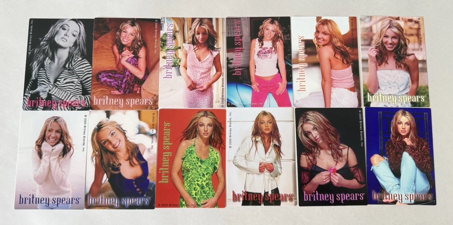 Vtg Y2K Britney Spears 2000 Vending Stickers Complete Set of 12 Series 3 NOS 90s
