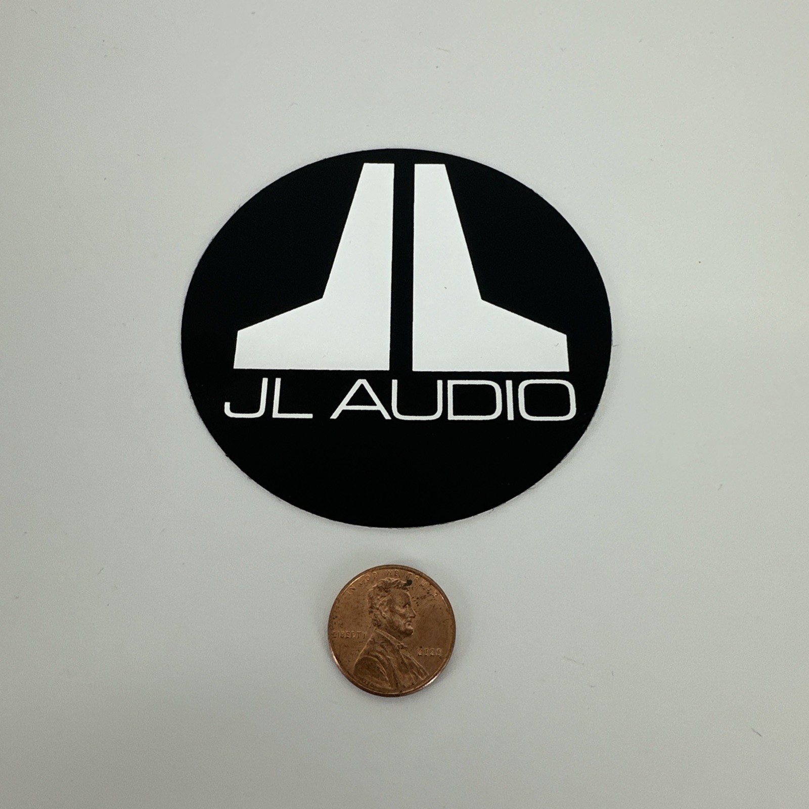 RARE Vintage Original JL Audio Sticker Chrome/Silver on Black Decal 3