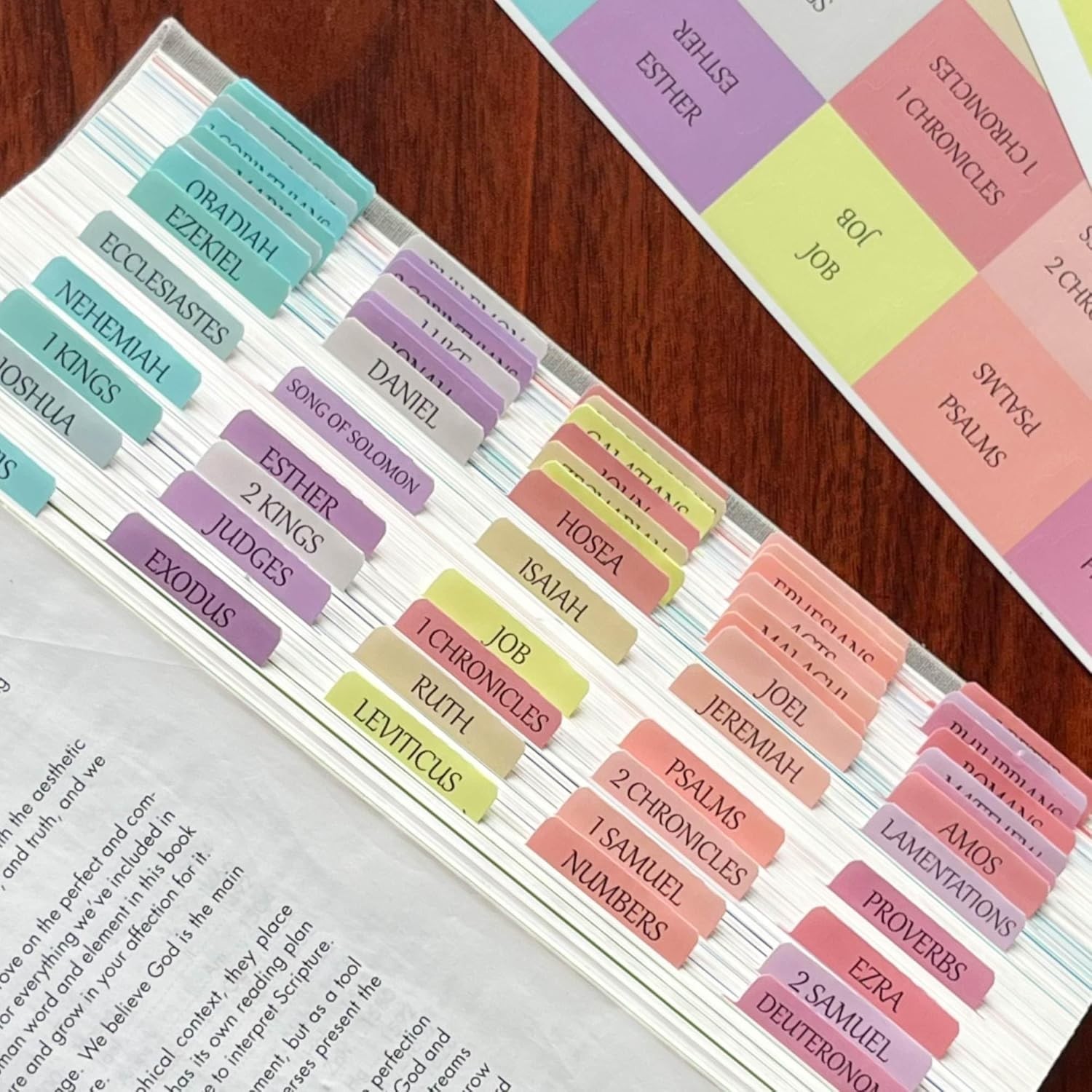Bible templates Reposition Large Text Bible Tabs, Contrast Color Bible Stickers