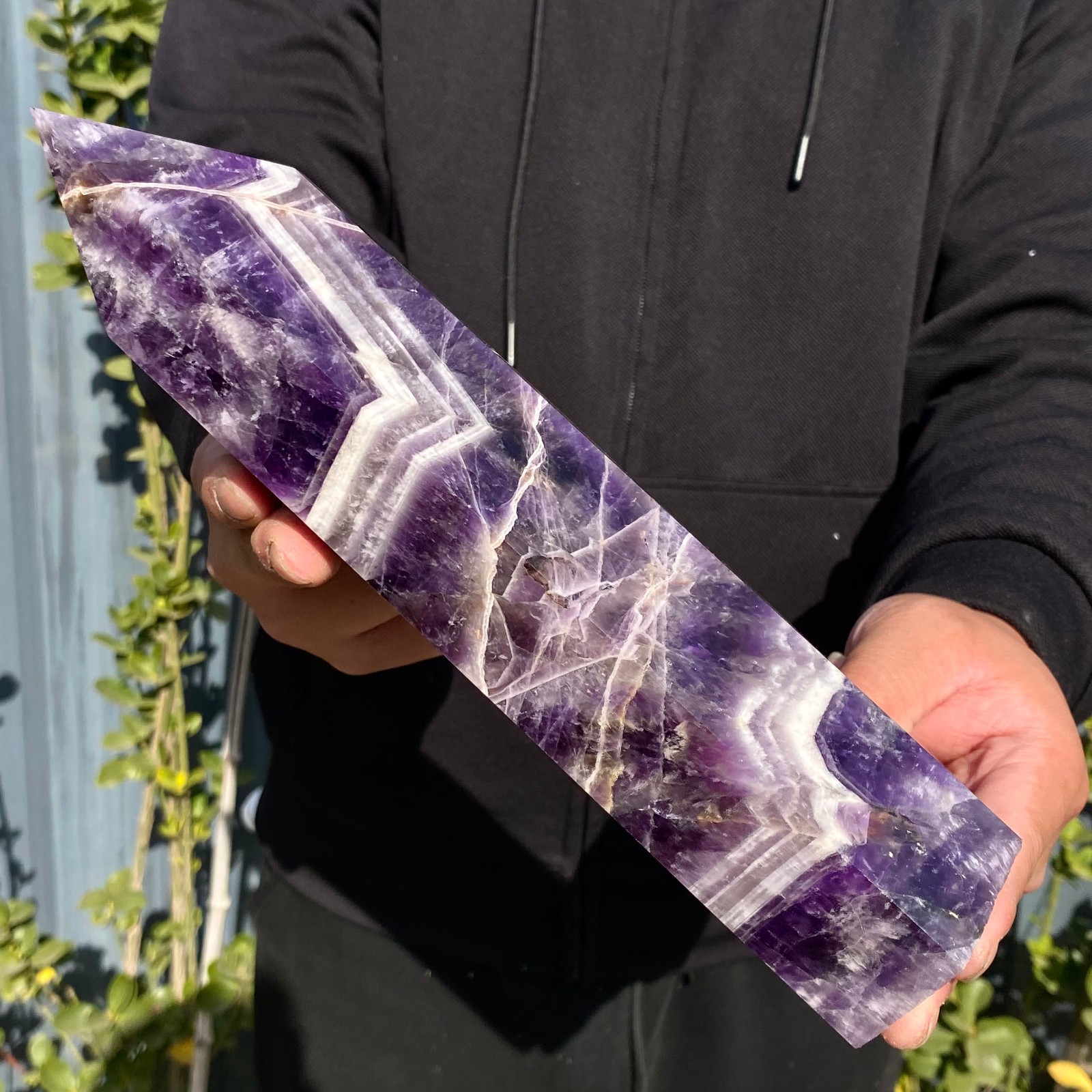 3.92LB Natural Dream Amethyst Crystal Column Magic Wand Obelisk Point Healing