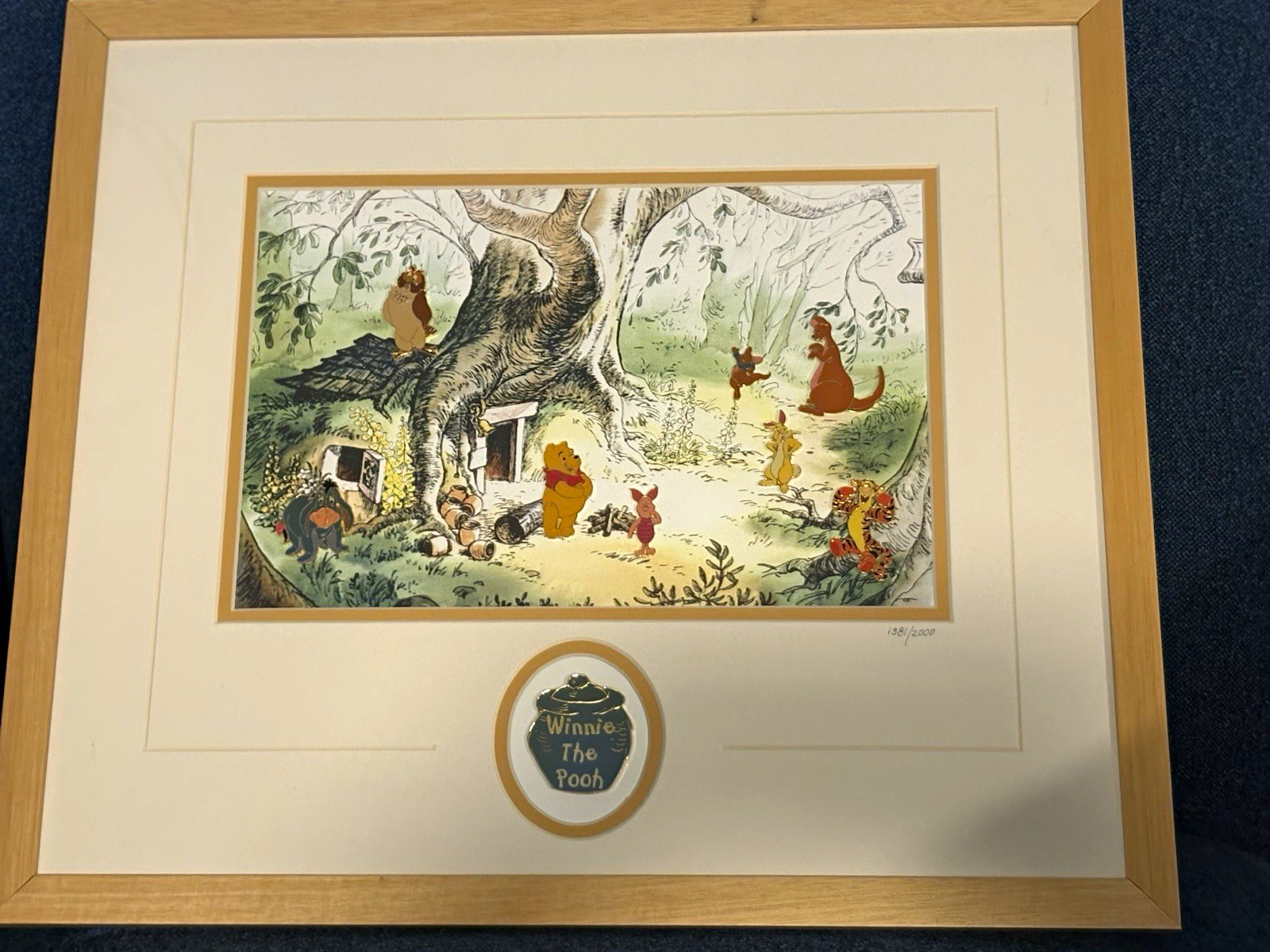 Disney Winnie the Pooh 1998 Limited Edition Pin Set Framed Art Print