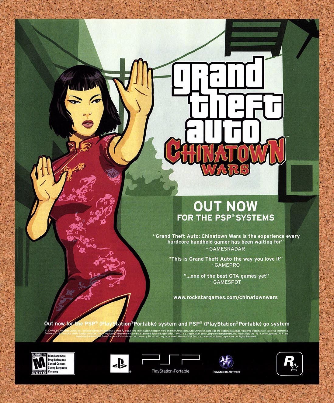 2009 Grand Theft Auto Chinatown Wars PSP Original Advertisement / Retro Promo v1
