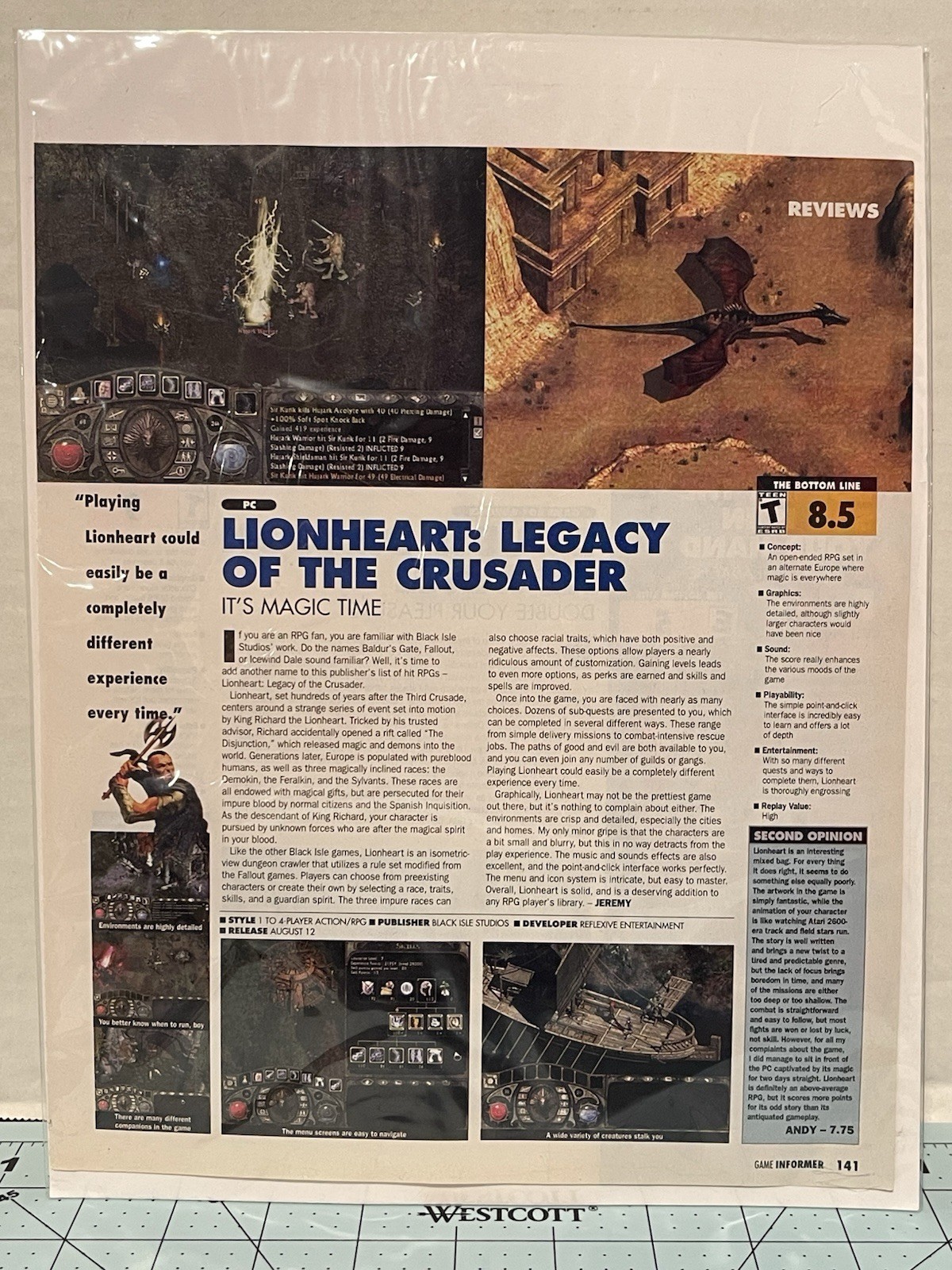 Lionheart Legacy of the Crusader PC Game Informer Magazine Review Page RPG