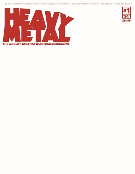 Heavy Metal Magazine #1 Blank Sketch Variant Cover F