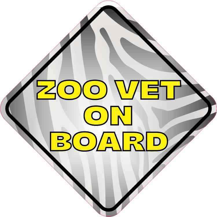 StickerTalk 5in x 5in Zoo Vet On Board Stickers Car Truck Vehicle Bumper Decal