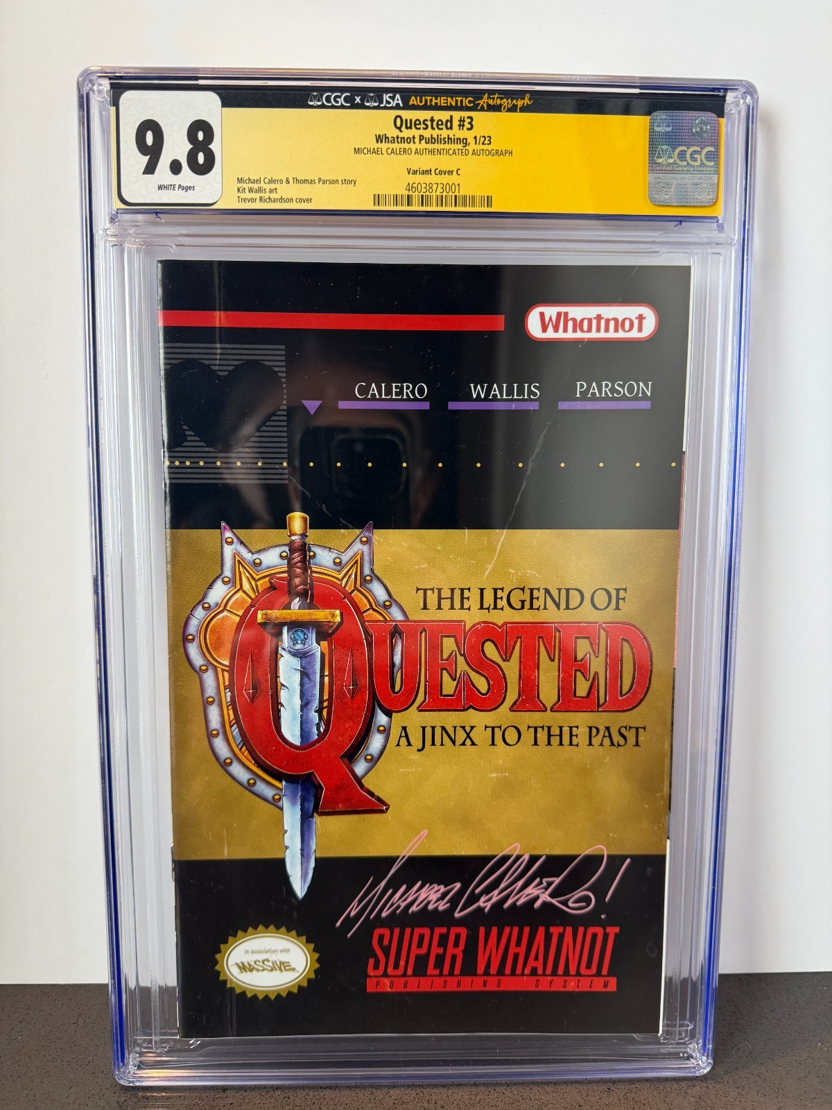 2023 Quested #3 SNES Legend of Zelda A Link to the Past Homage Signed CGC 9.8