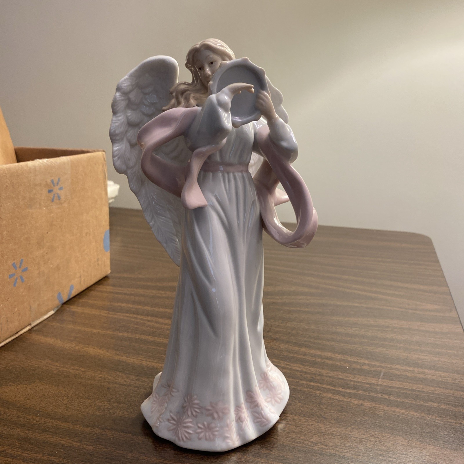 O’Well Grandeur Noel Porcelain Angel With A Tambourine