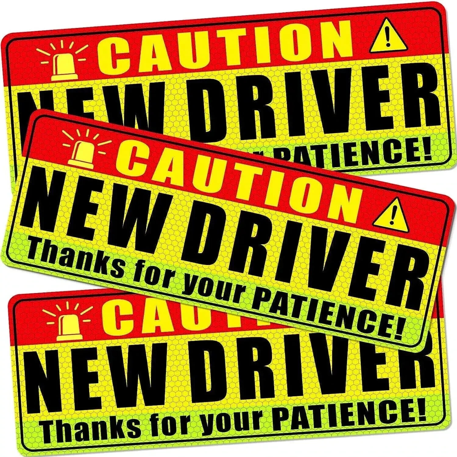 New Driver Magnet Bumper Car Sign Stickers For A New Driver Sign (Pack of 3).