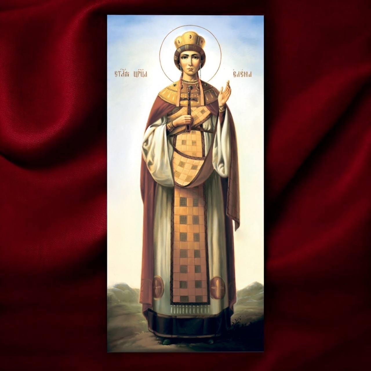 Orthodox Icon of Saint Queen Helena | Mother of Constantine the Great | 14x30 cm