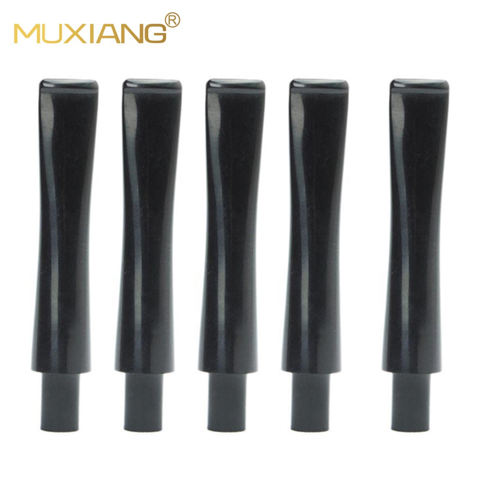 MUXIANG 5pcs 9mm Filter Straight Tapered Stem Mouthpiece Briar Tobacco Pipe DIY