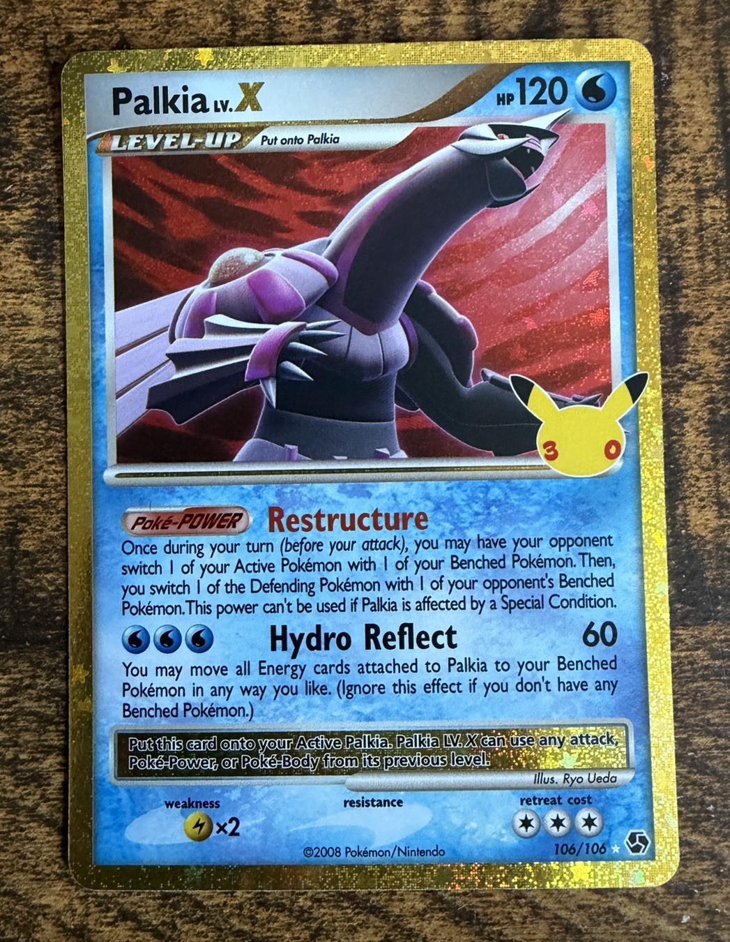 Pokémon TCG Palkia LV.X 106/106 30th Celebrations Anniversary NM