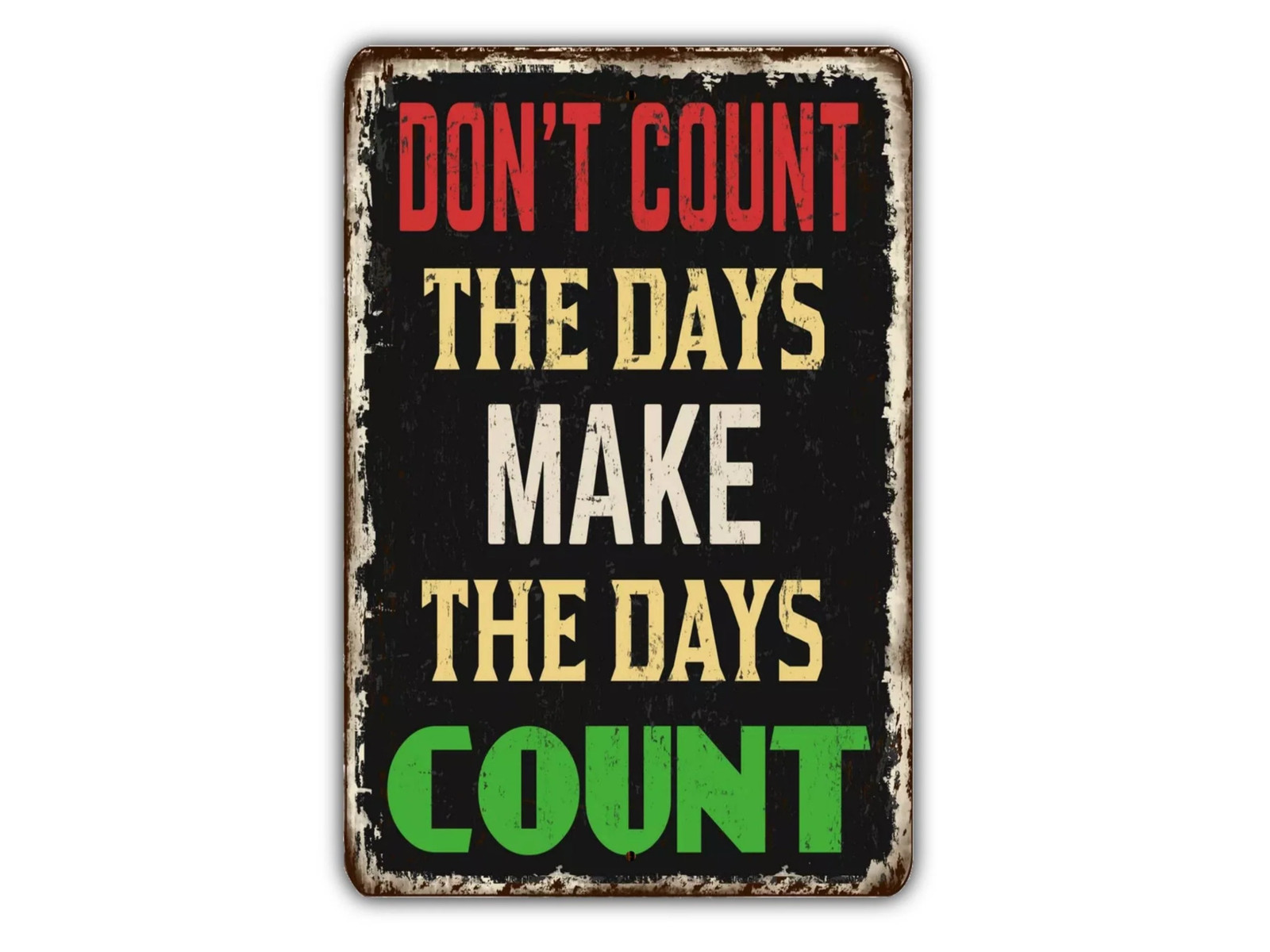 Don't Count The Days Make The Days Count Vintage Style Metal Sign Retro Rustic P