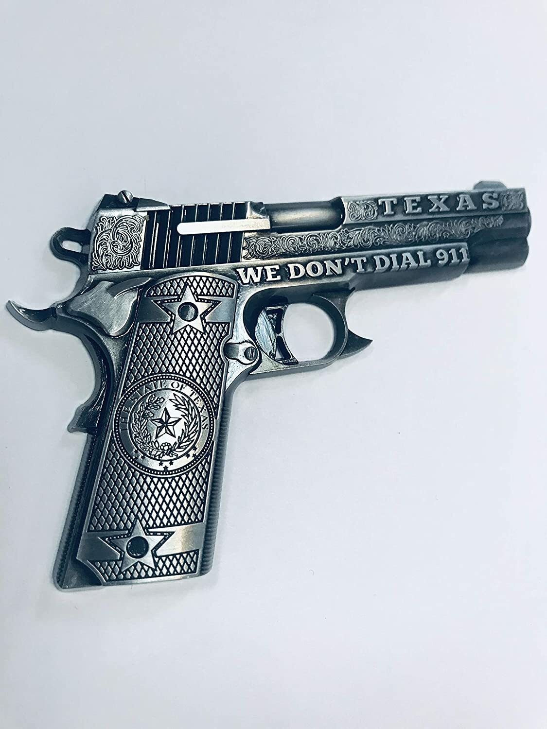 Texas Souvenir Magnet Pistol Design We Don't Dial 911 Bottle Opener