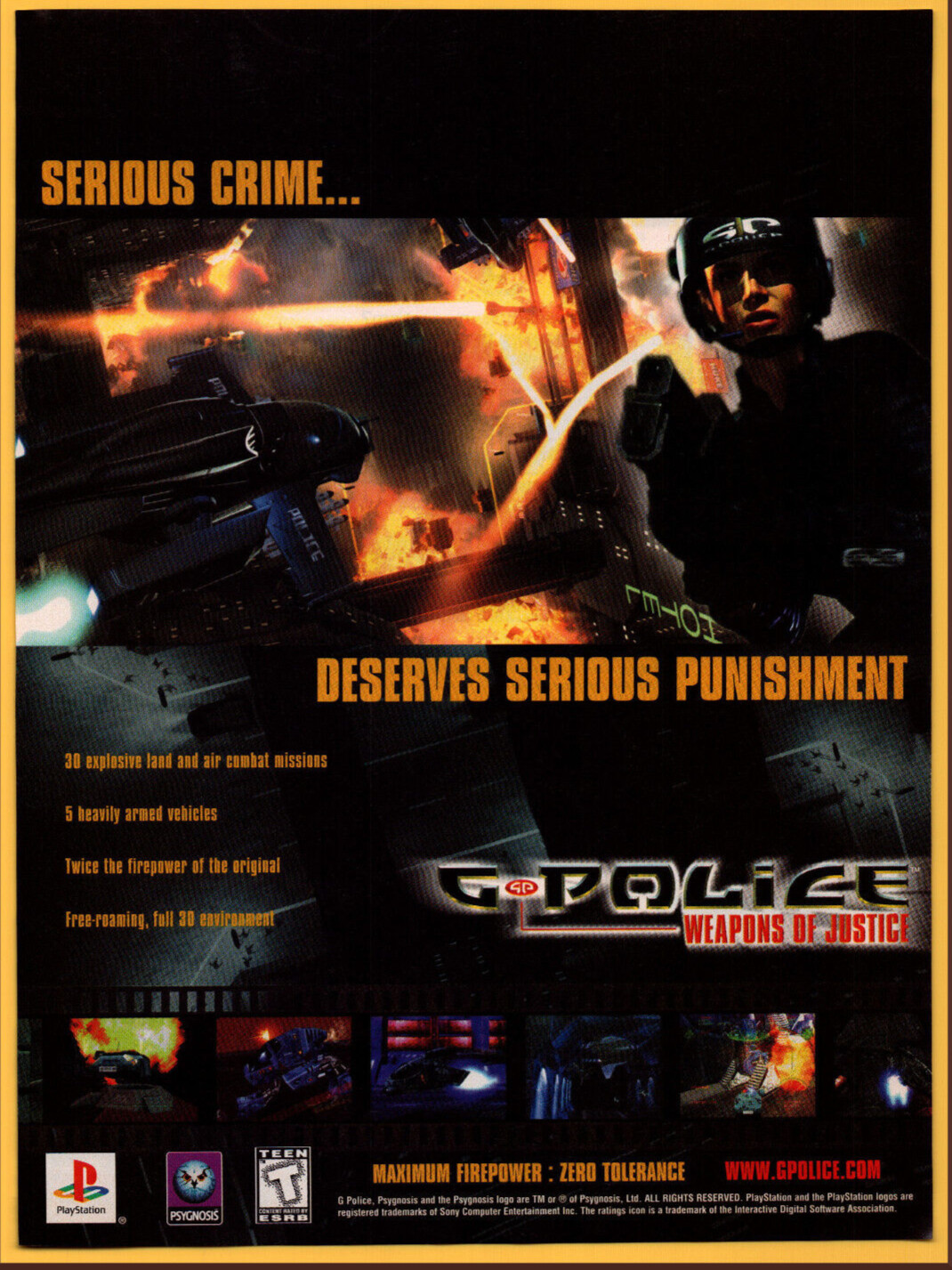G Police Weapons of Justice - Video Game Print Ad / Poster Promo Art 1999