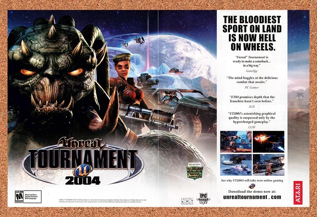 2004 Unreal Tournament 2004 PC Original Advertisement / Retro Promo v3