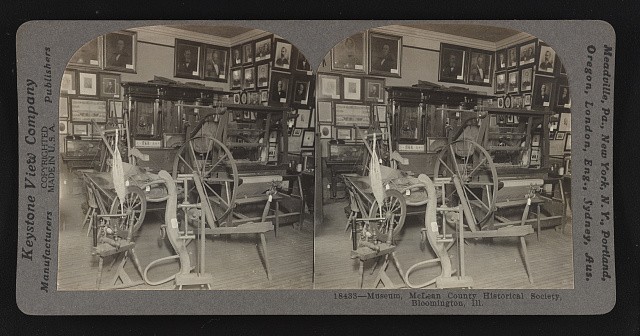 Bloomington Illinois McLean County Historical Society Museum 1917 Stereoview