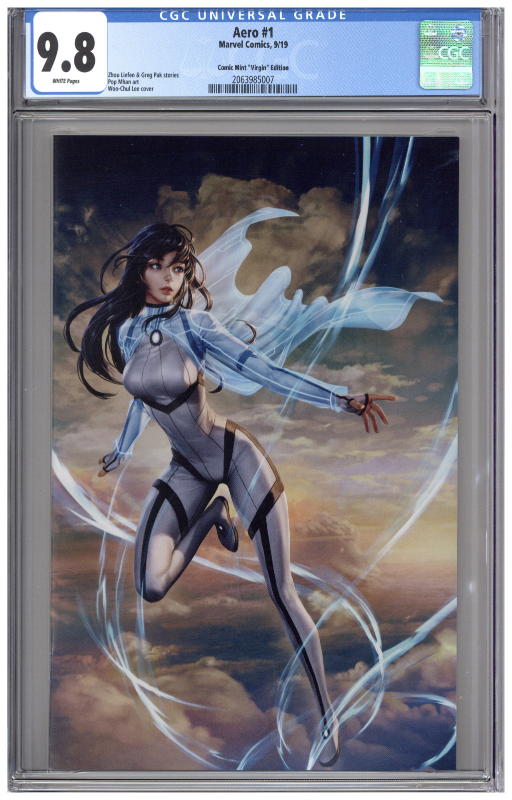Aero #1 CGC 9.8 Comic MInt Virgin Variant Edition Woo-Chul Lee COA 104/600