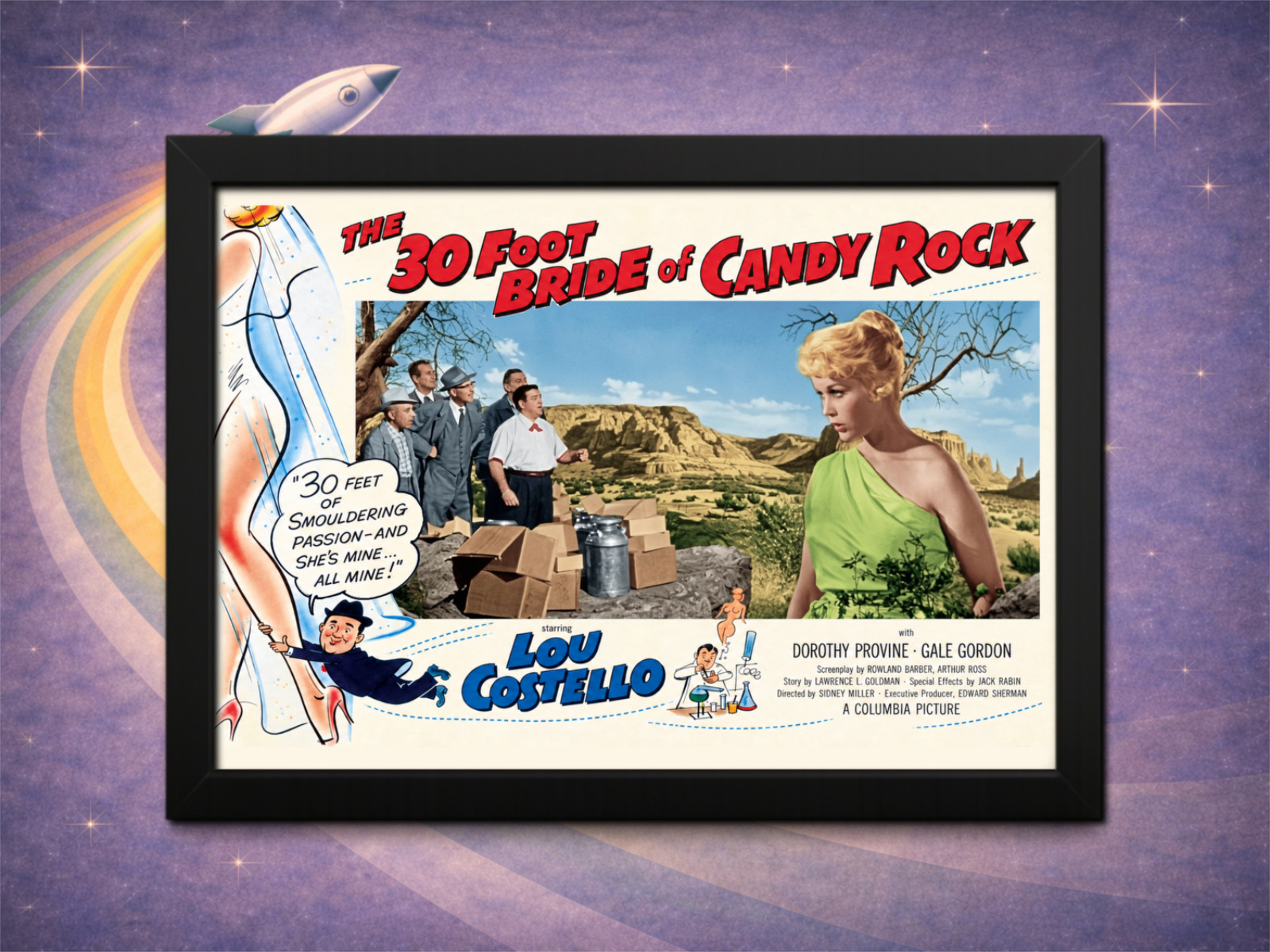 Framed 30 Foot Bride of Candy Rock Lou Costello Lobby Card 12x8