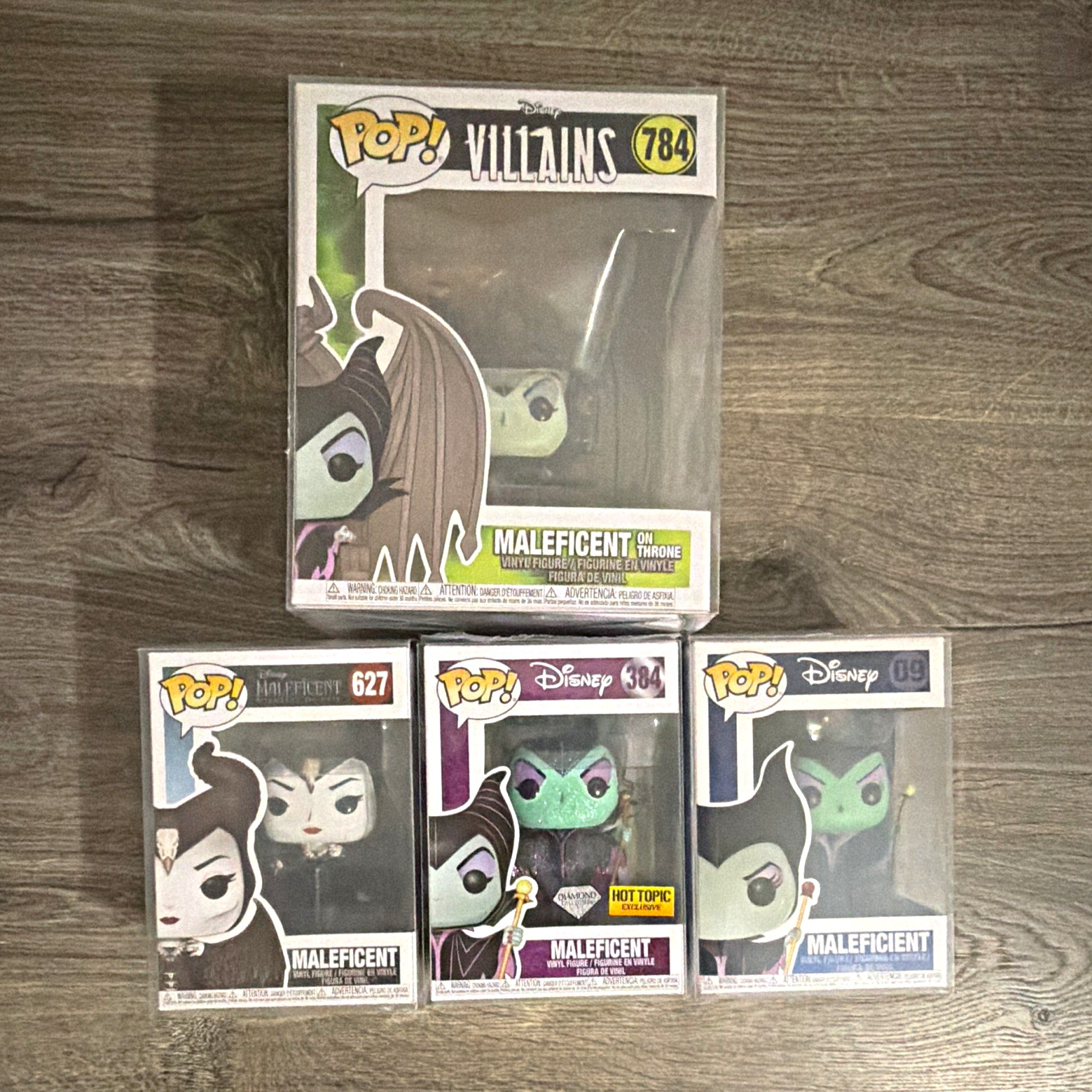Funko Pop Disney Villains Maleficent Lot of 4 Vinyl Hot Topic Exclusive 784 627