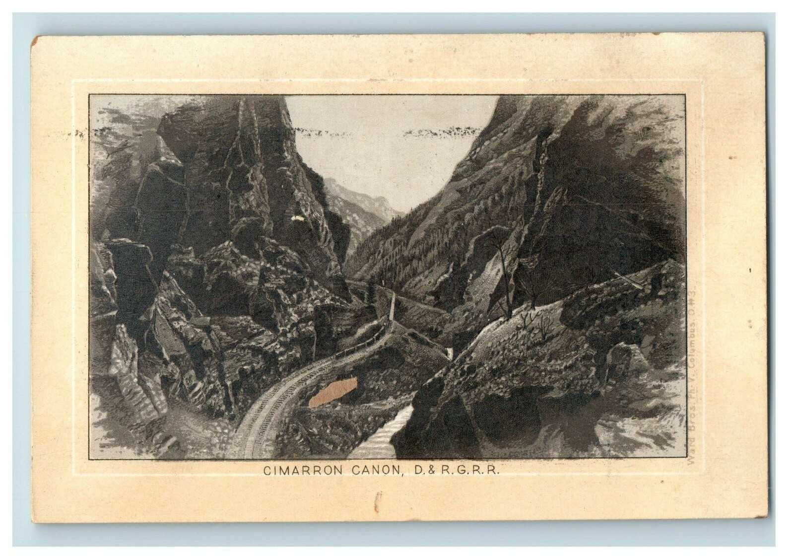 1880\'s Cimarron Canon D&RG Railroad Jersey Coffee Victorian Trade Card F43