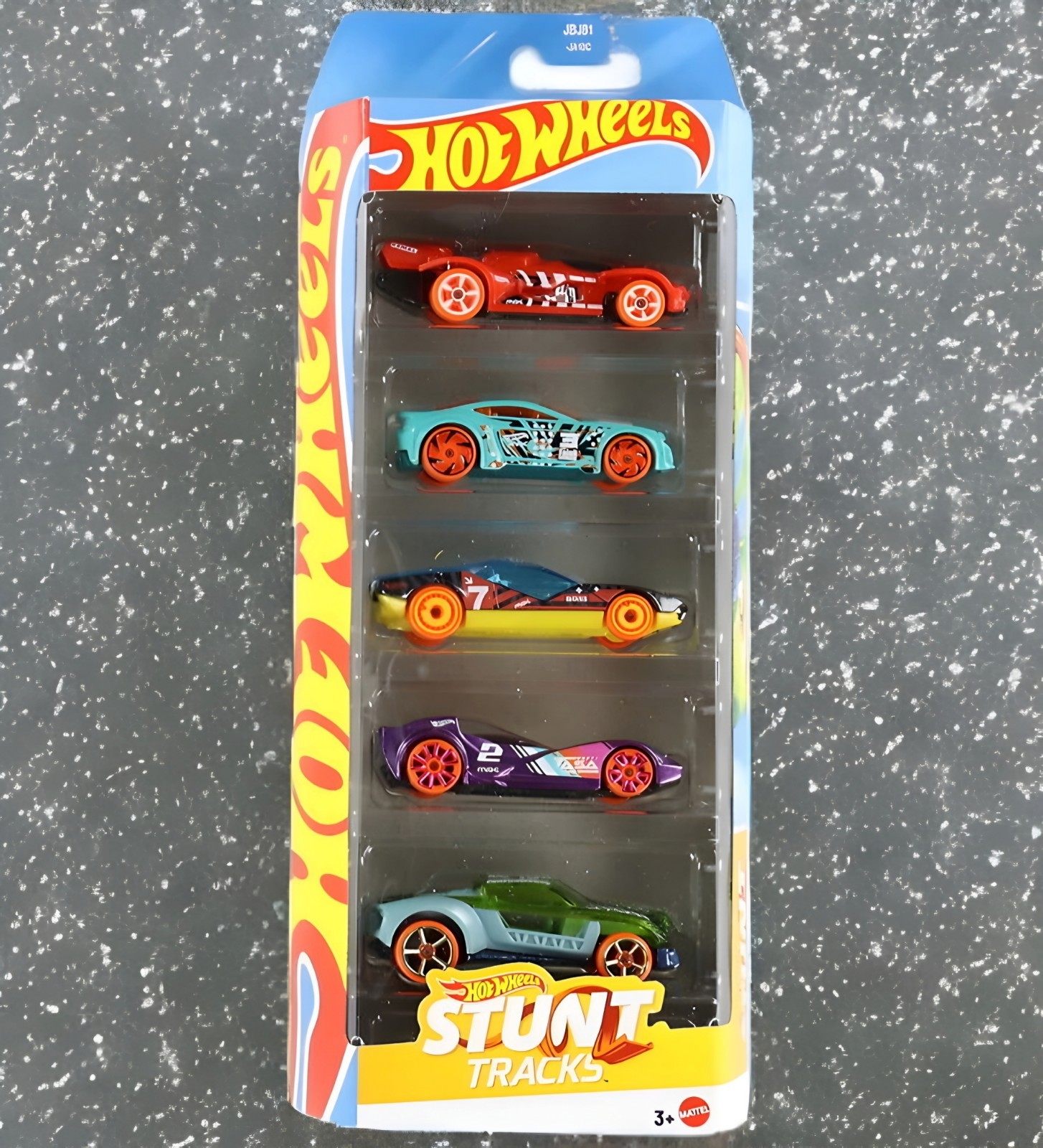 Hot Wheels Stunt Tracks 5-Pack Diecast Cars Set Mattel Racing Toy New 3+