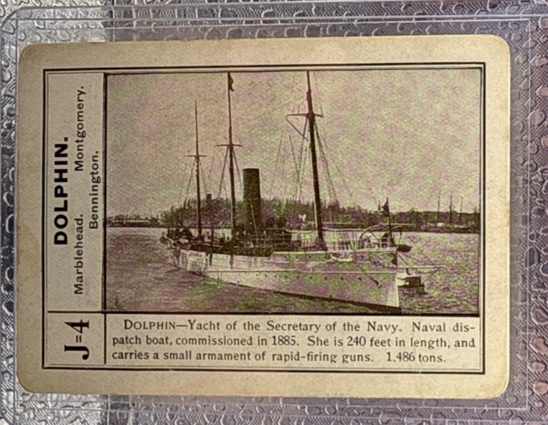 1900 Cincinnati Fireside Game Co White Squadron Navy Battleship Dolphin J4