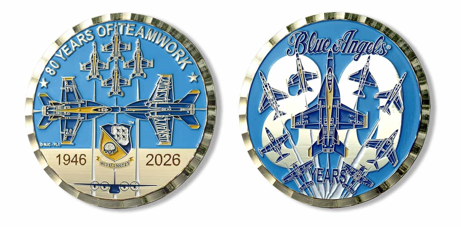 Blue Angels 2026 ~ 80 Years of Teamwork Challenge Coin