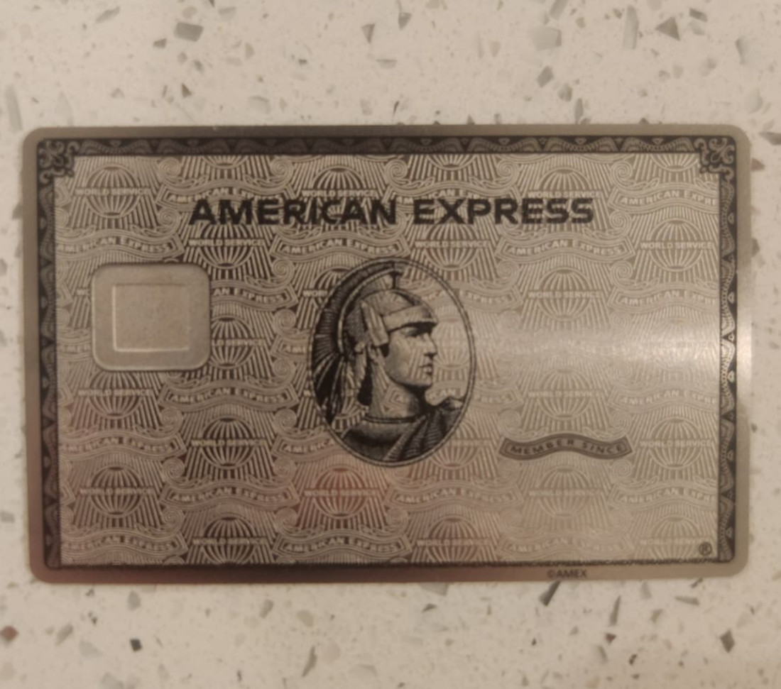 Customizable Metal AMEX Card Big Chip Slot & Mg Strip - Silver 26 Novelty Design