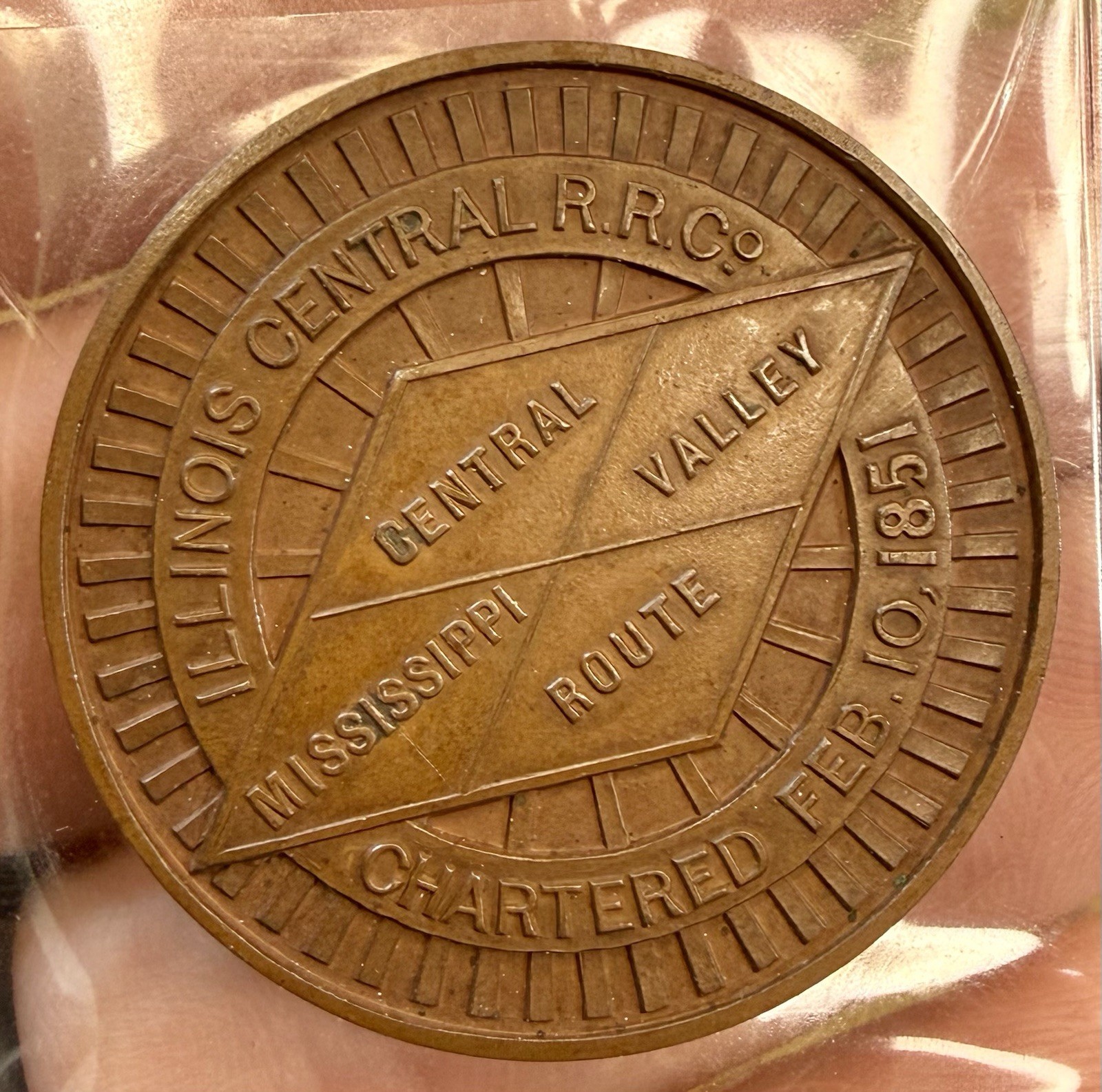 Rare 1901 Illinois Central Railroad Tiffany & Co 2 Years Service Medal Token