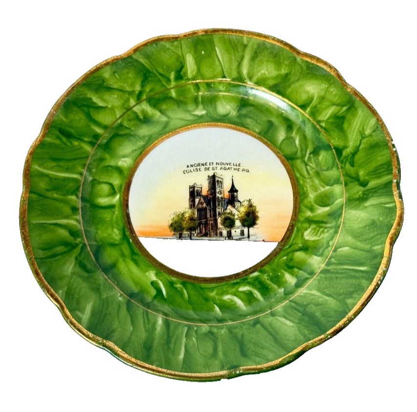 Église de Sainte-Agathe QUEBEC CANADA Souvenir China TRINKET DISH PLATE