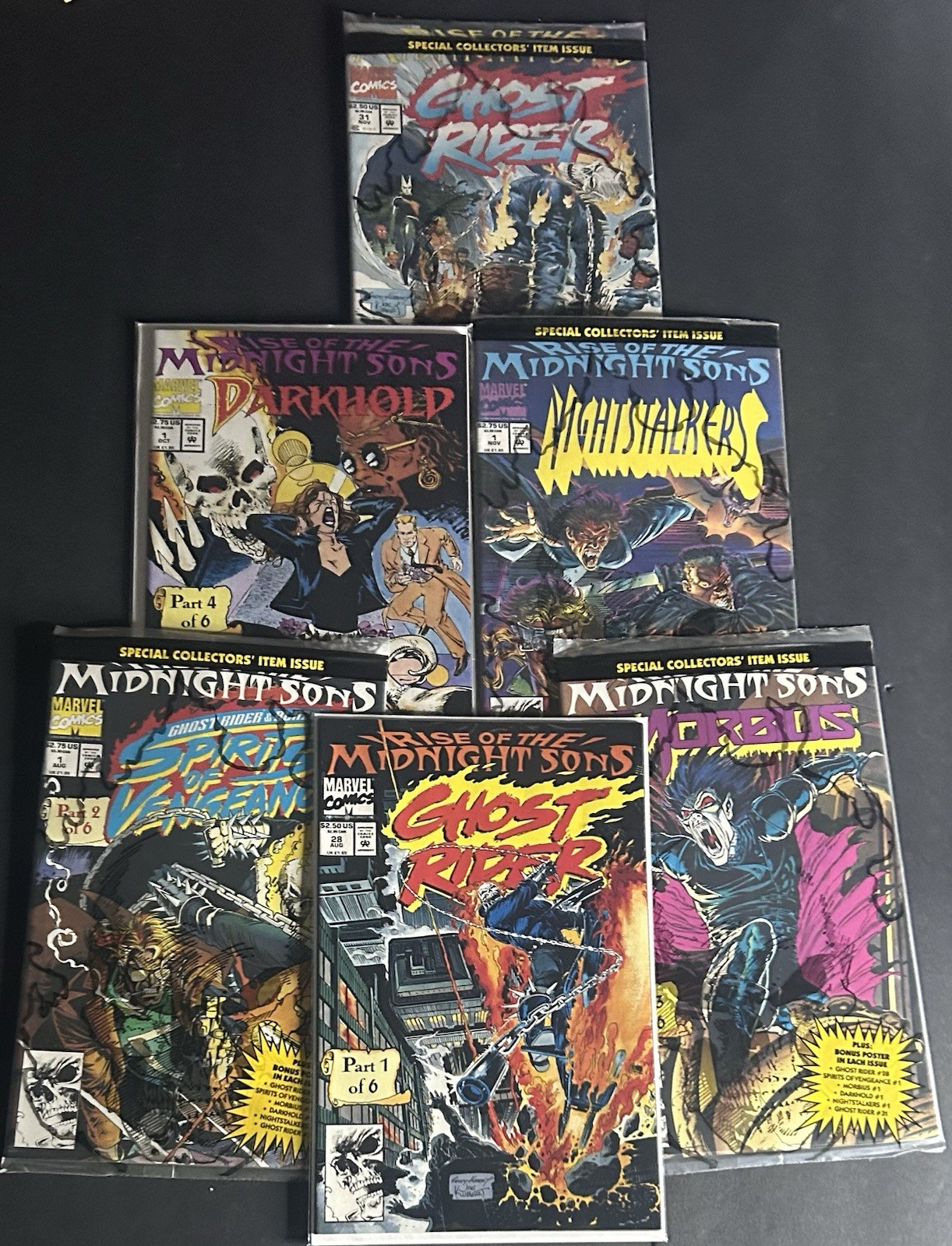 Rise of the Midnight Sons COMPLETE 1-6 Ghost Rider 28 31 Morbius Darkhold 1992