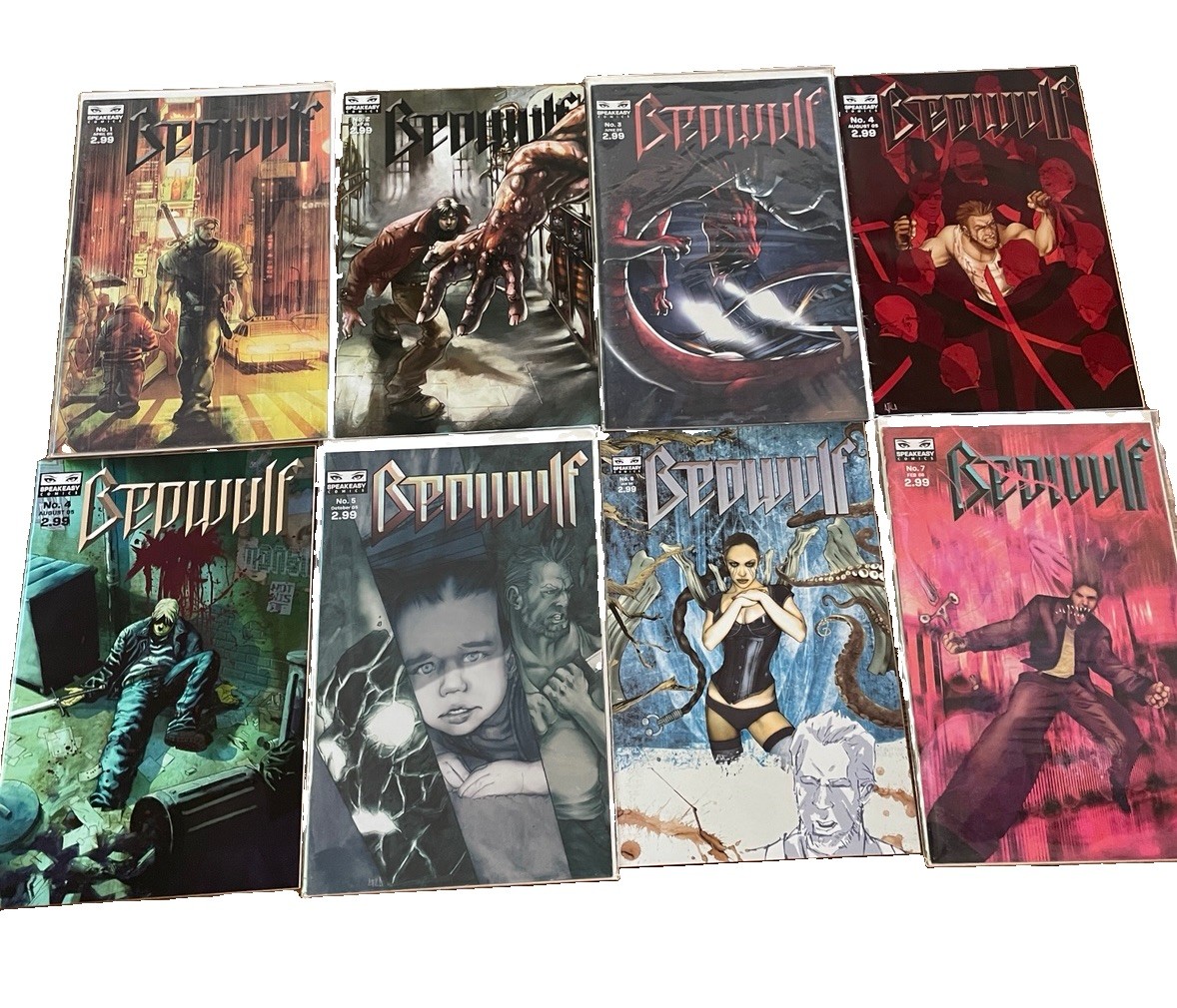 Beowulf 1 2 3 4 4 5 6 7  (8) comics lot Nm Near mint 2005 Speakeasy Comics E