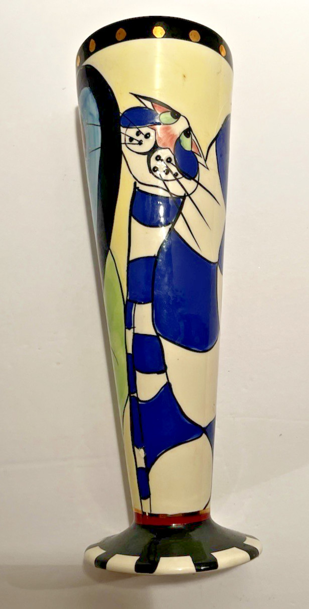 SWAK By Lynda Corneille Whimsical CLANCY Cat Vase 10\