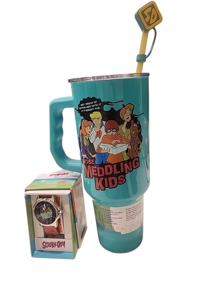 Scooby-Doo Mystery Machine Watch + 40 oz Tumbler Bundle NEW Collector Set