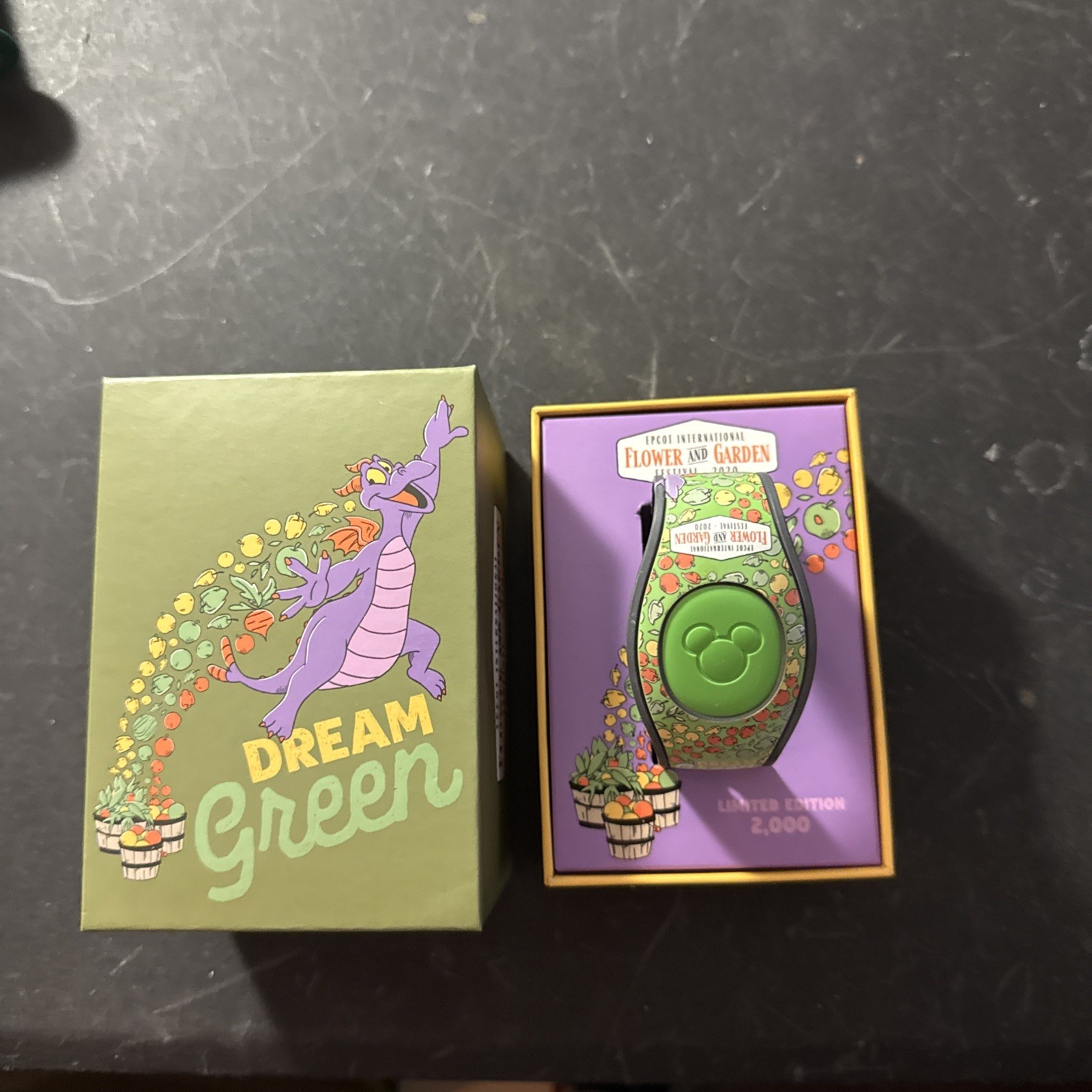 Disney Epcot Flower And Garden 2020 Figment Dream Green Magic Band LE 2000 New