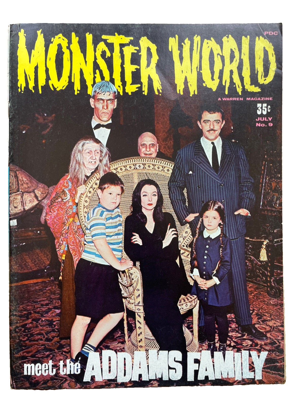 Monster World 9 Horror 1966 A Warren Magazine The Addams Family FN+ 