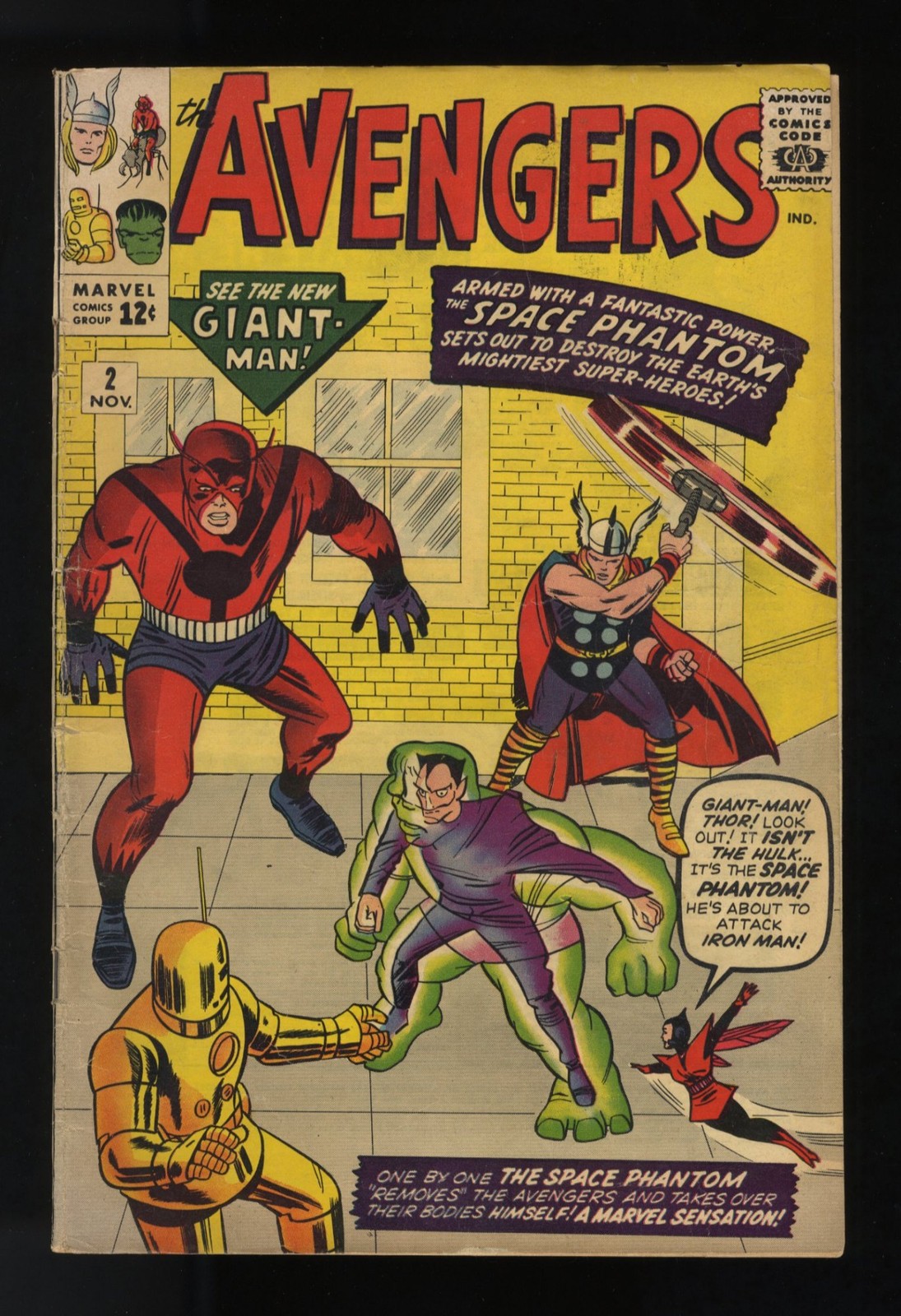 Avengers #2 VG/FN 5.0 1st Space Phantom Hulk Leaves Jack Kirby Marvel 1963