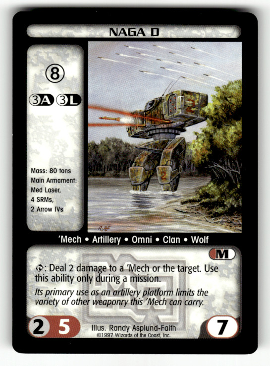 BattleTech Naga D 'Mech 1997 Wizards of the Coast CCG Card