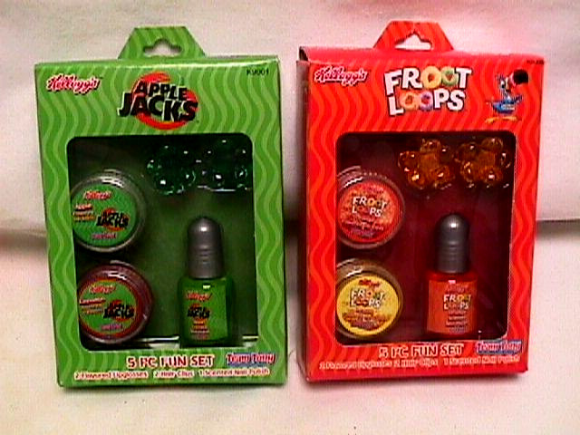 RARE vtg 2003 y2k Kellogg's Cereal APPLE JACKS & FROOT LOOPS Beauty Set Kits NIB