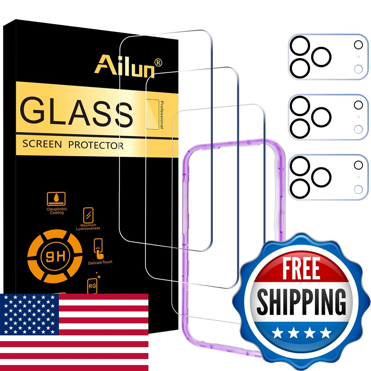 Ailun Screen Protector + Camera Lens Protector for iPhone 17 Pro Max