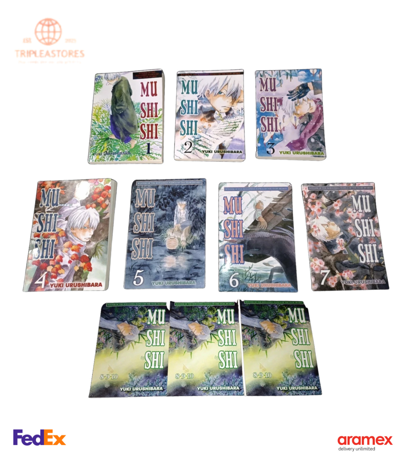 Mushishi Manga Volumes 1-10 Complete English Paperback Book by Yuki Urushibara