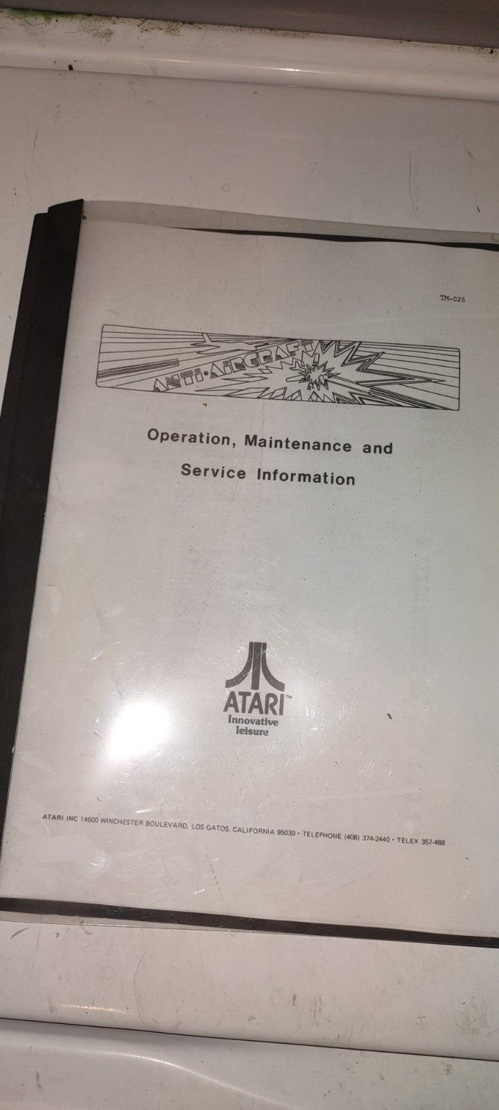 atari anti aircraft arcade manual #1
