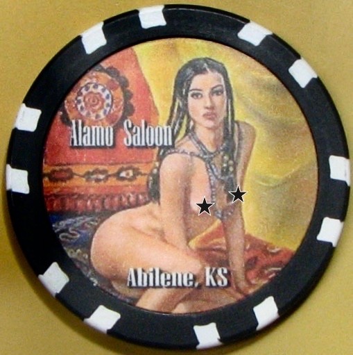 Alamo Saloon. Brothel Casino Chip. Abilene, KS. BR07.