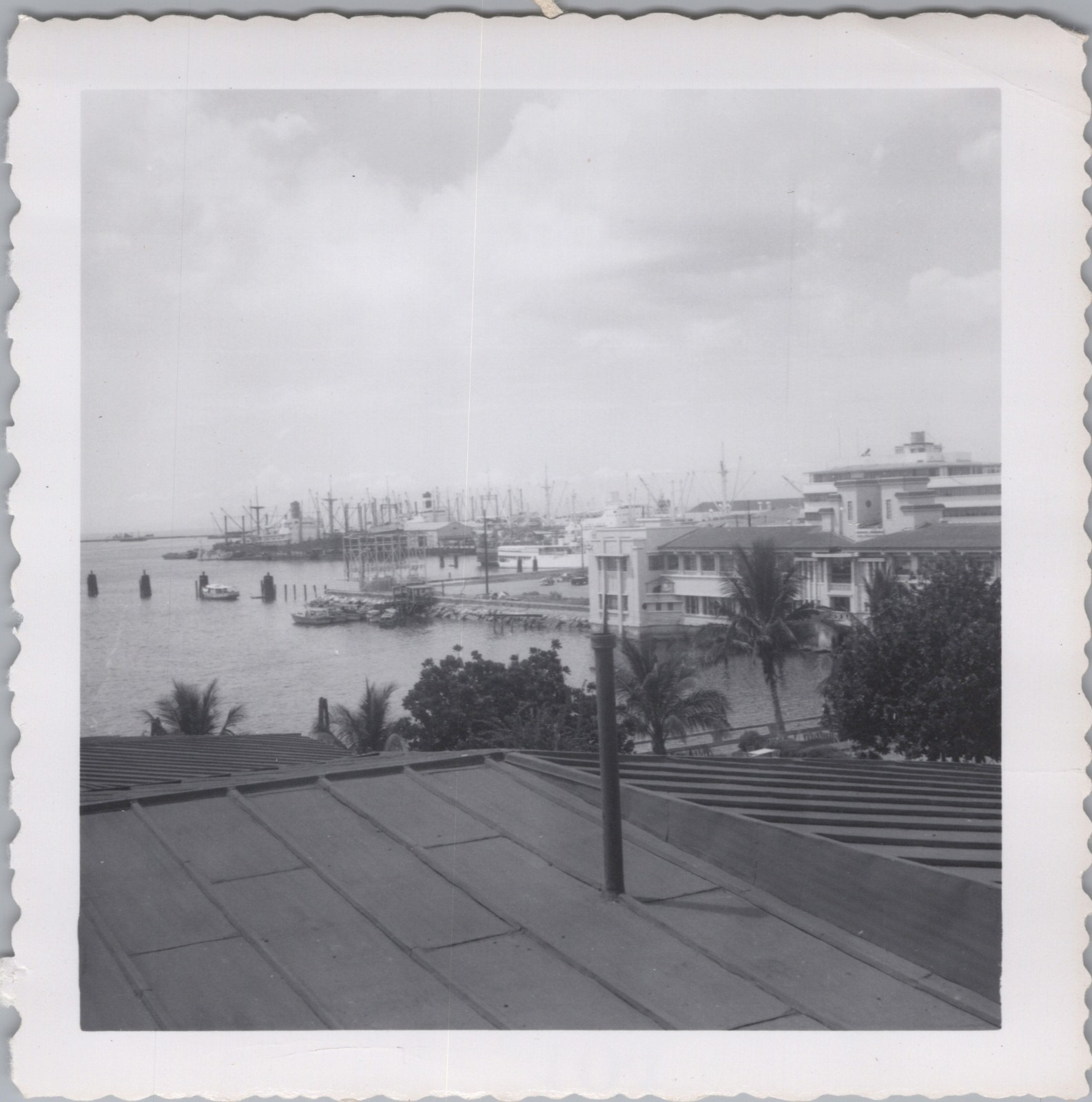 Manila Philippines Harbor Ships Docks Cars Tropical Travel VINTAGE PHOTO