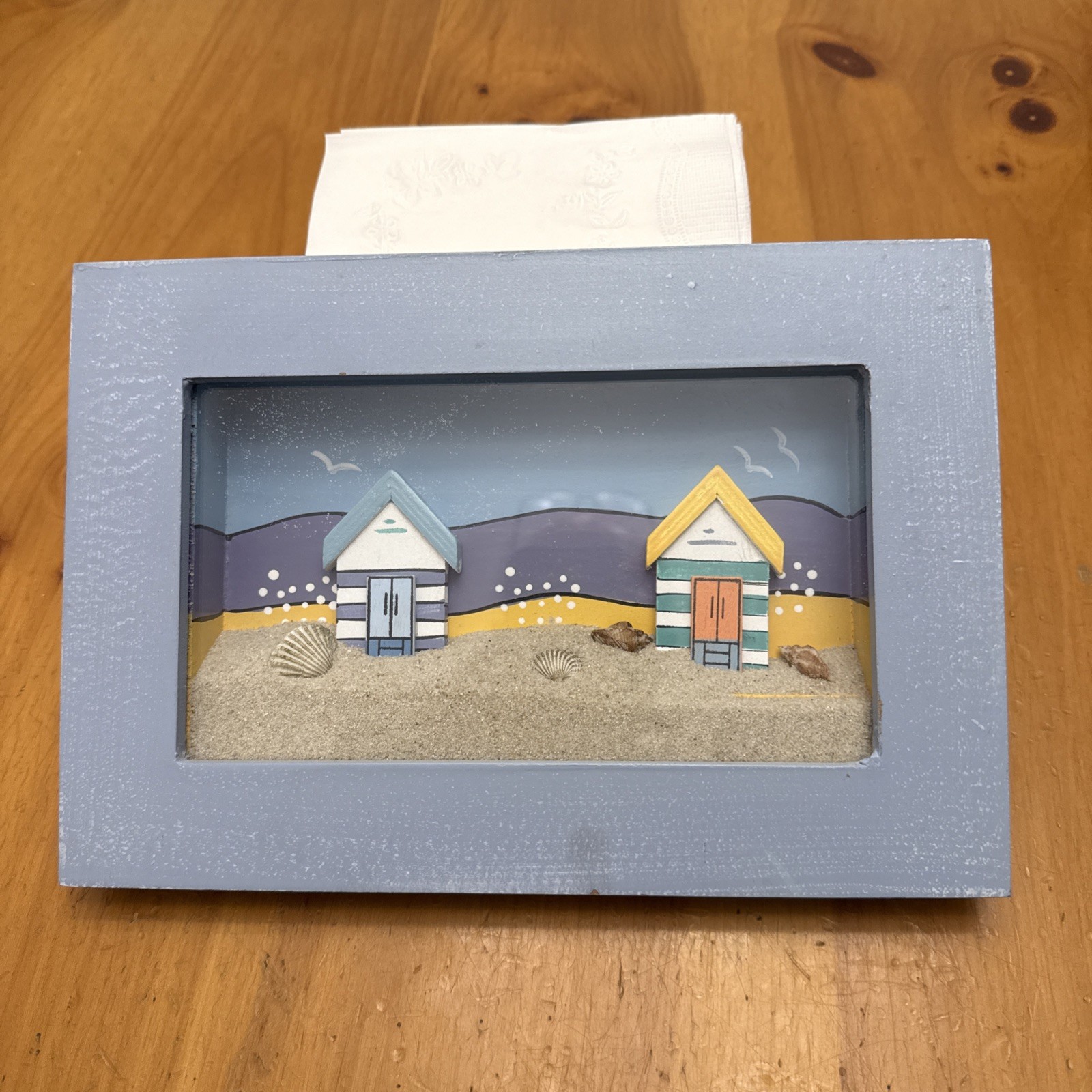 Beach Life Picture With Sand And Shells   Shadow Box.  Cottage Decor. Shore Life
