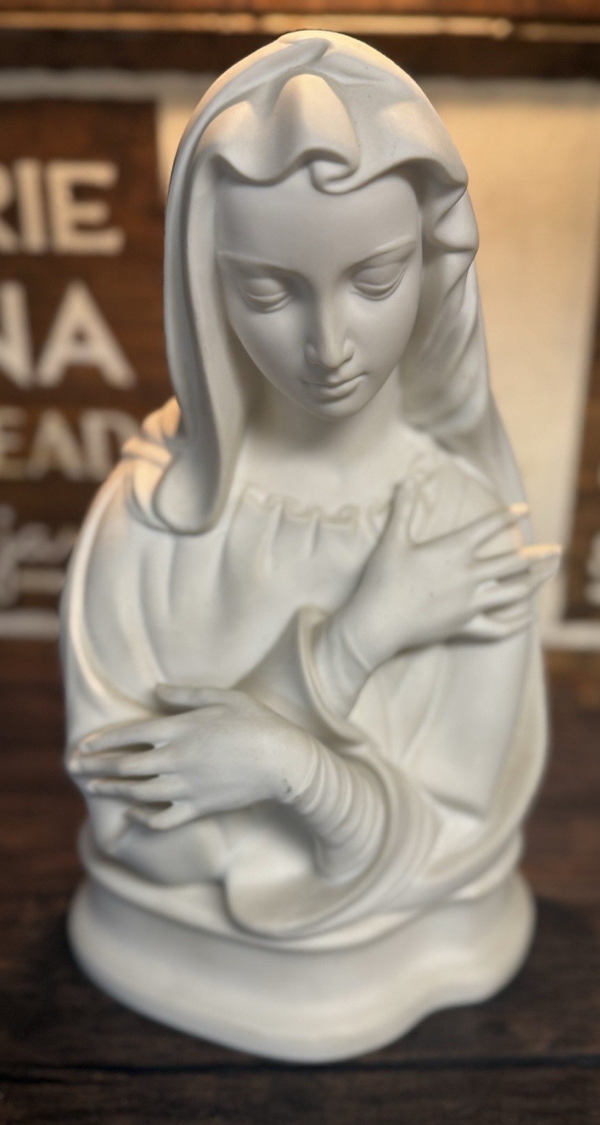 Vintage Boehm USA Bisque Porcelain Madonna Virgin Mary Bust Figurine