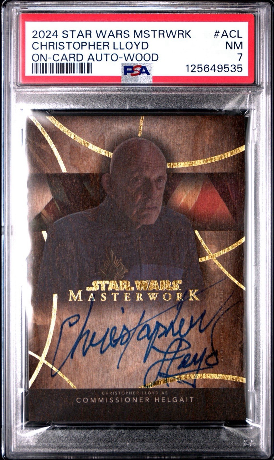 2024 TOPPS STAR WARS MASTERWORK AUTO /10 CHRISTOPHER LLOYD COMMISSIONER HELGAIT