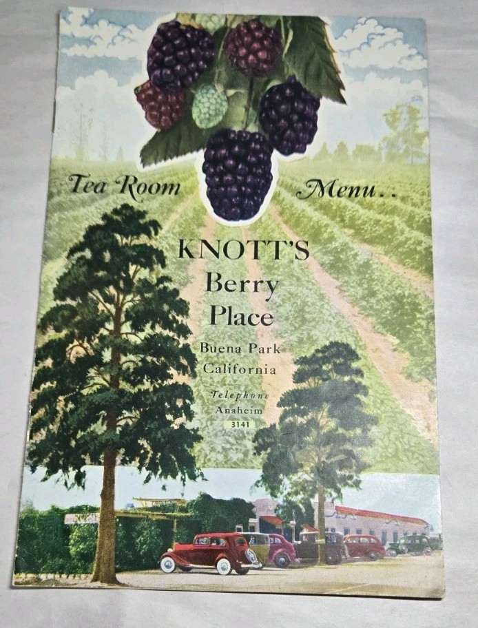 Vtg 1940s Knott's Berry Place Tea Room Menu Farm & History Booklet